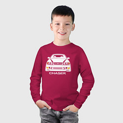 Лонгслив хлопковый детский Toyota Chaser JZX100, цвет: маджента — фото 2