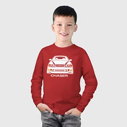 Лонгслив хлопковый детский Toyota Chaser JZX100, цвет: красный — фото 2