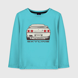Лонгслив хлопковый детский Nissan Skyline R32, цвет: бирюзовый