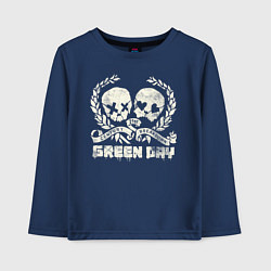 Лонгслив хлопковый детский Green Day: Skulls Love, цвет: тёмно-синий