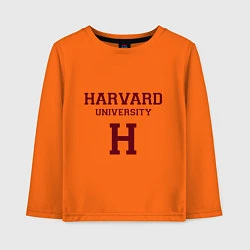 Лонгслив хлопковый детский Harvard University, цвет: оранжевый