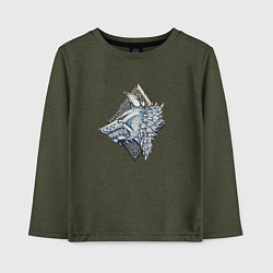 Лонгслив хлопковый детский Space Wolves, цвет: меланж-хаки