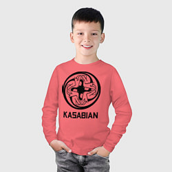 Лонгслив хлопковый детский Kasabian: Symbol, цвет: коралловый — фото 2