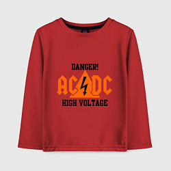 Лонгслив хлопковый детский AC/DC: High Voltage, цвет: красный