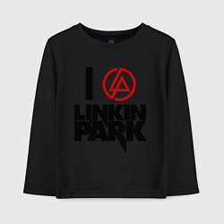 Лонгслив хлопковый детский I love Linkin Park, цвет: черный