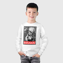 Лонгслив хлопковый детский BAKUGOU monochrome, цвет: белый — фото 2