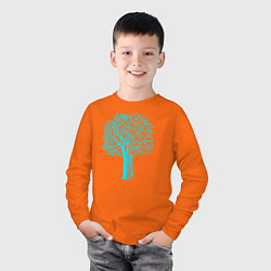Лонгслив хлопковый детский Cyberpunk 2077: Blue Tree, цвет: оранжевый — фото 2
