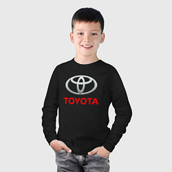 Лонгслив хлопковый детский TOYOTA, цвет: черный — фото 2