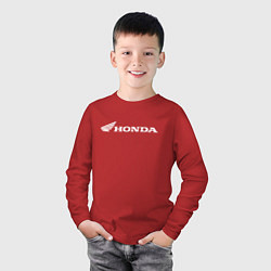 Лонгслив хлопковый детский HONDA, цвет: красный — фото 2