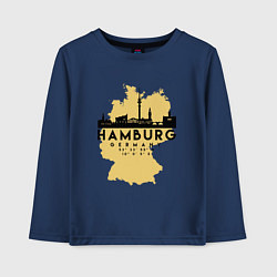 Лонгслив хлопковый детский Гамбург - Германия, цвет: тёмно-синий