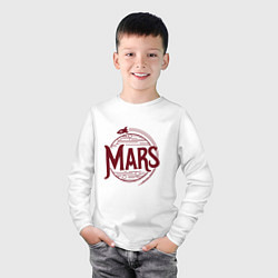 Лонгслив хлопковый детский Mars, цвет: белый — фото 2