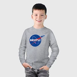 Лонгслив хлопковый детский NASA Delorean 88 mph, цвет: меланж — фото 2