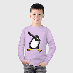 Лонгслив хлопковый детский DAB Pinguin, цвет: лаванда — фото 2