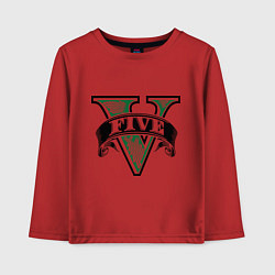Лонгслив хлопковый детский GTA V: Logo, цвет: красный
