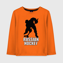 Детский лонгслив Russian Black Hockey