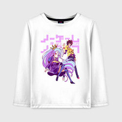 Лонгслив хлопковый детский No Game No Life, цвет: белый