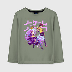 Лонгслив хлопковый детский No Game No Life, цвет: авокадо