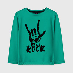 Лонгслив хлопковый детский Real Rock, цвет: зеленый