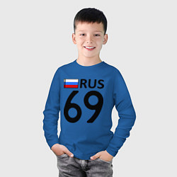 Лонгслив хлопковый детский RUS 69, цвет: синий — фото 2