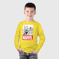Лонгслив хлопковый детский Thor & Captain America цвета желтый — фото 2