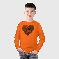 Лонгслив хлопковый детский След на сердце, цвет: оранжевый — фото 2