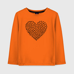 Лонгслив хлопковый детский Собаковое сердце, цвет: оранжевый