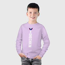 Лонгслив хлопковый детский Washington Capitals: Alexander Ovechkin, цвет: лаванда — фото 2