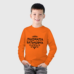 Лонгслив хлопковый детский Людмила Батьковна, цвет: оранжевый — фото 2