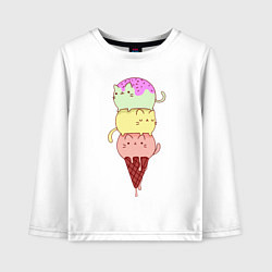 Лонгслив хлопковый детский Котомороженка, цвет: белый