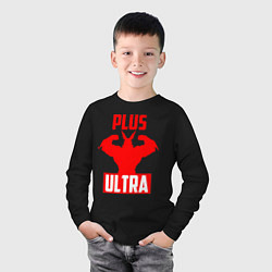 Лонгслив хлопковый детский PLUS ULTRA красный, цвет: черный — фото 2