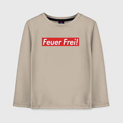 Лонгслив хлопковый детский Feuer Frei!, цвет: миндальный