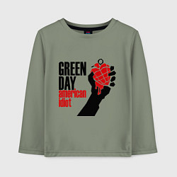 Лонгслив хлопковый детский Green Day: American idiot, цвет: авокадо