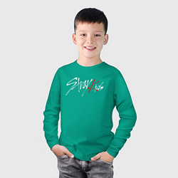 Лонгслив хлопковый детский STRAY KIDS FELIX, цвет: зеленый — фото 2
