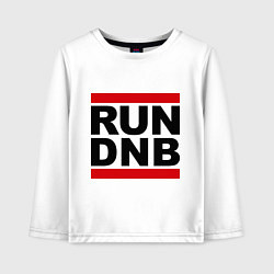 Лонгслив хлопковый детский RUN DNB, цвет: белый