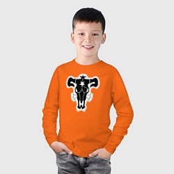 Лонгслив хлопковый детский ЧЁРНЫЙ КЛЕВЕР, цвет: оранжевый — фото 2
