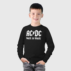 Лонгслив хлопковый детский ACDC BACK IN BLACK, цвет: черный — фото 2