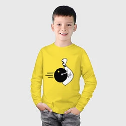 Лонгслив хлопковый детский Жестокий боулинг, цвет: желтый — фото 2