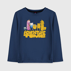 Лонгслив хлопковый детский Adventure time цвета тёмно-синий — фото 1