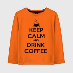 Лонгслив хлопковый детский Keep Calm & Drink Coffee, цвет: оранжевый