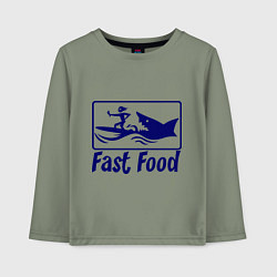 Детский лонгслив Shark fast food