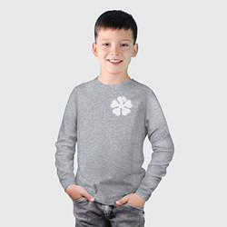 Лонгслив хлопковый детский ЧЁРНЫЙ КЛЕВЕР НА СПИНЕ, цвет: меланж — фото 2