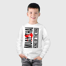 Лонгслив хлопковый детский Muay Thai fight, цвет: белый — фото 2