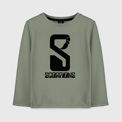 Лонгслив хлопковый детский Scorpions logo, цвет: авокадо