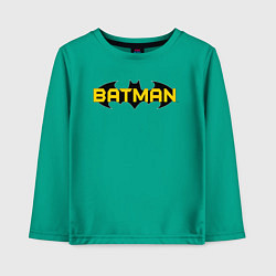 Лонгслив хлопковый детский Batman Logo, цвет: зеленый
