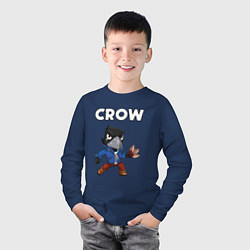 Лонгслив хлопковый детский BRAWL STARS CROW, цвет: тёмно-синий — фото 2