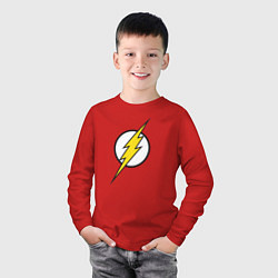 Лонгслив хлопковый детский Flash цвета красный — фото 2