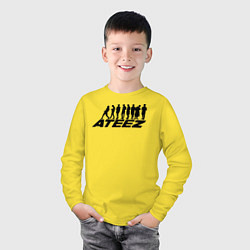 Лонгслив хлопковый детский Ateez, цвет: желтый — фото 2