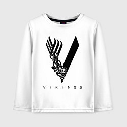 Лонгслив хлопковый детский VIKINGS, цвет: белый