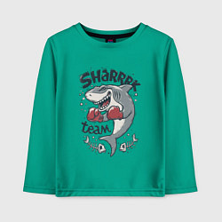 Лонгслив хлопковый детский Shark Team, цвет: зеленый
