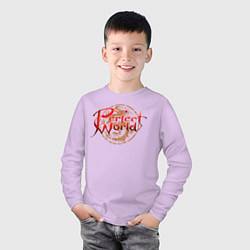 Лонгслив хлопковый детский Perfect World, цвет: лаванда — фото 2